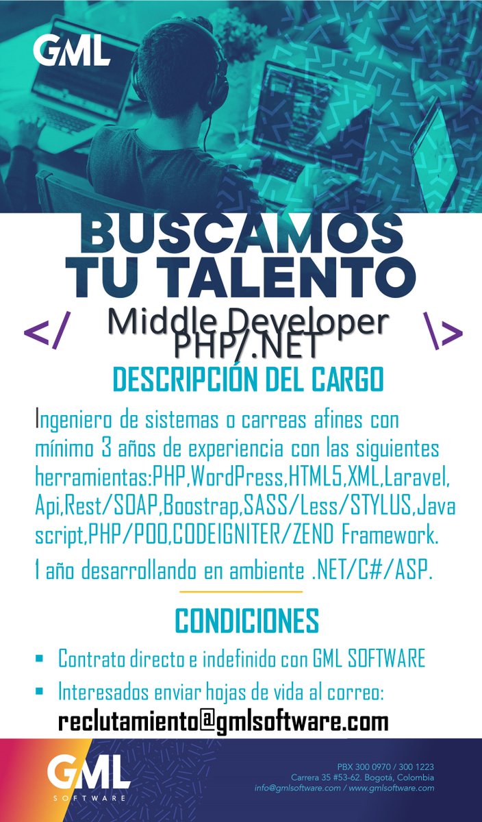 gmloficial's tweet image. Te estamos buscando!!!
#MiddleDeveloper