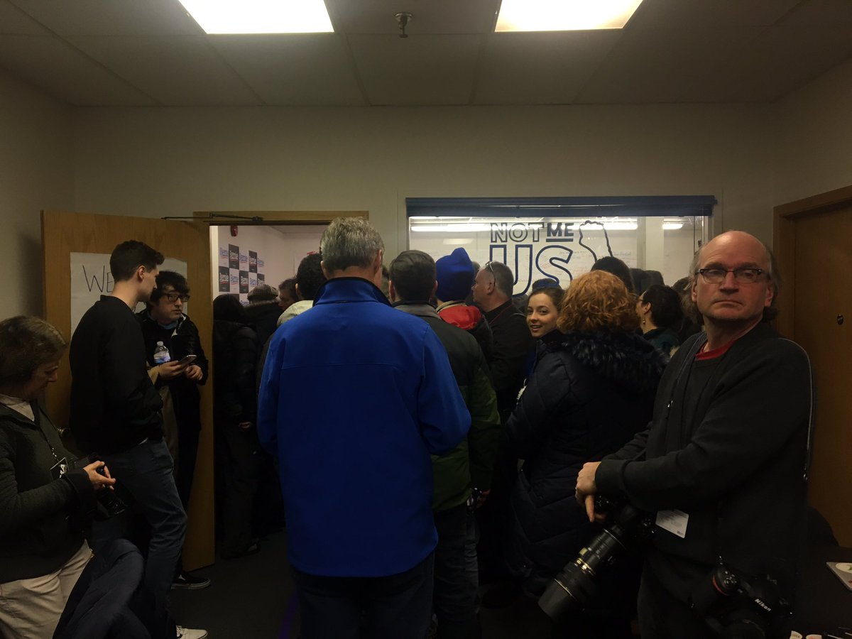 wearingahelmet's tweet photo. the #dnc might not play fair, but #bernie has people power that they cannot compete with - just a couple mins ago at #berniehq in #desmoines https://t.co/VgfkVZPo7C