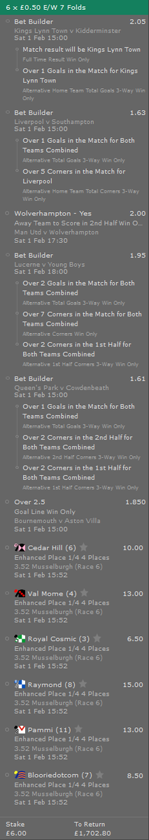 M_In_Kent's tweet photo. @THEMACHINE_V2 @Raceolly @philly_no1 @bet_shop_boys @B3Z_Trojan @6plus2acca This is what the Saturday #Moby bet looks like in my unsettled bets
@THEMACHINE_V2
@Raceolly
@philly_no1
@bet_shop_boys
@B3Z_Trojan
@6plus2acca https://t.co/MAuMpTlCpr