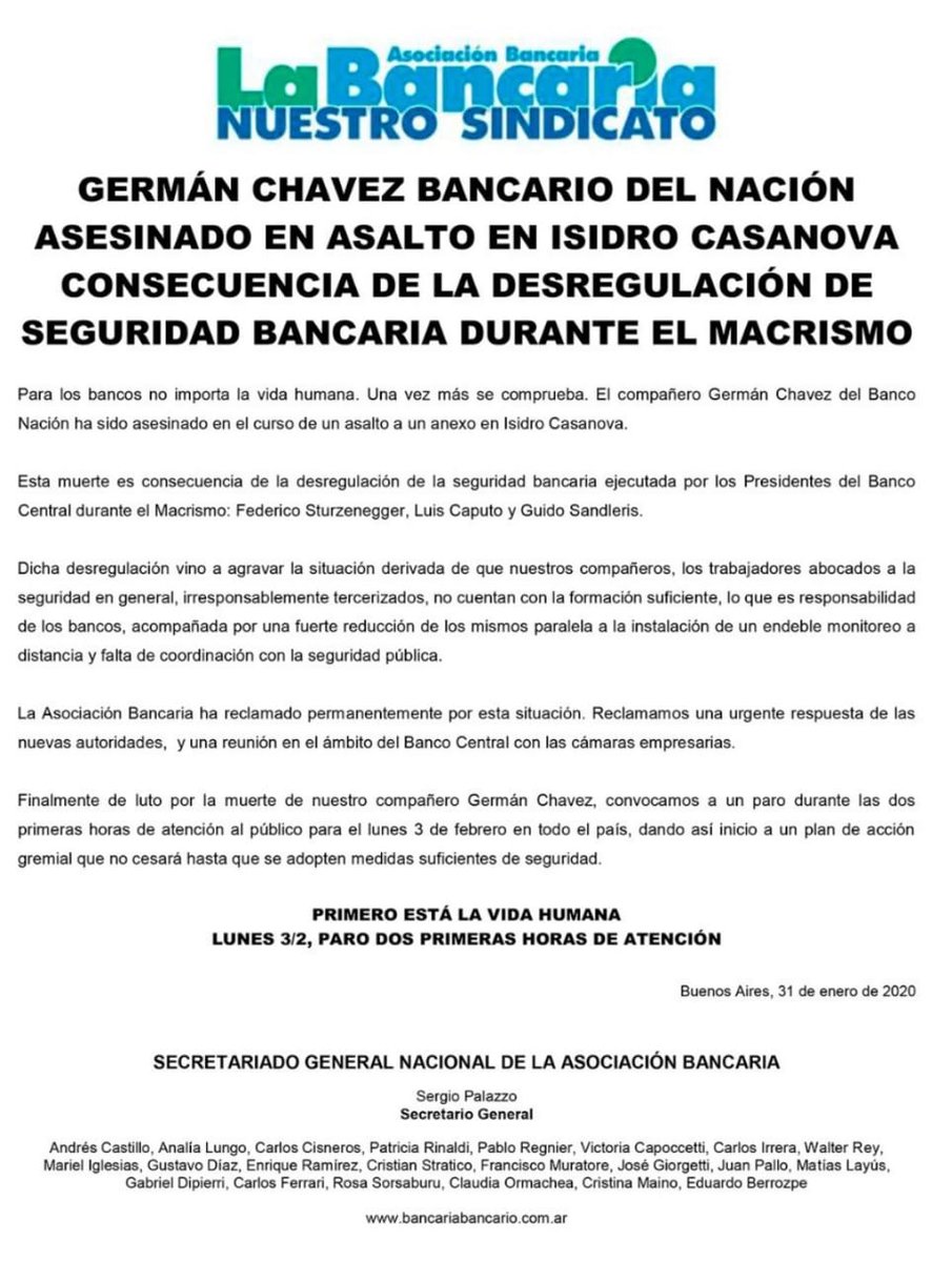 PatoBullrich's tweet image. Hacía años que no había asaltos de esta violencia en bancos. Ahora que ocurren, La Bancaria quiere responsabilizarnos. Sacaron las reglas de defender a las víctimas y ser duros con los victimarios. Deben volver a generar la conciencia social del que las hace, las paga.