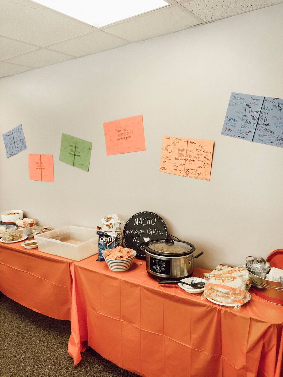 litlovinglady's tweet photo. NACHO Average Paras at Goodhue! 

The staff provided our wonderful paraprofessionals with a Taco buffet today! We are so thankful to have their support! #paraappreciationweek #GoodhueSchool https://t.co/qQBBGp1tPP
