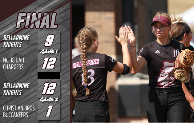 .<a href="/BUKnightsSB/">Bellarmine Softball</a> comes back in second game for a convincing 12-1 win over Christian Brothers in six innings. Offensive leaders:  Shelby Kelley, Grace Werner and Hannah Webb with two hits each.  Tomorrow BU plays West Georgia in a doubleheader.