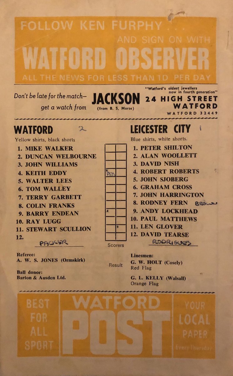 50 years ago today.. my 1st visit to Vicarage Road.. <a href="/mickfros/">Mick Frosdick</a> <a href="/ianbennell75/">Ian Bennell</a> #watfordfc