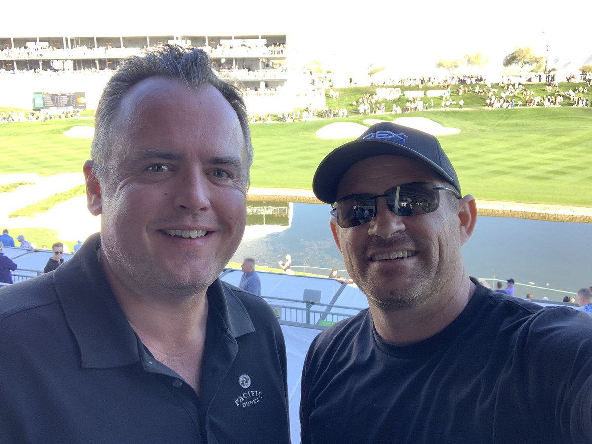 azlawns's tweet photo. Great time with @MarcussenJeff at the Open in the Jim Beam tent at the 18th hole.
#jimbeam #18skybox #WMO #tpcscottsdale #phxopen https://t.co/6FkNmhYKsT