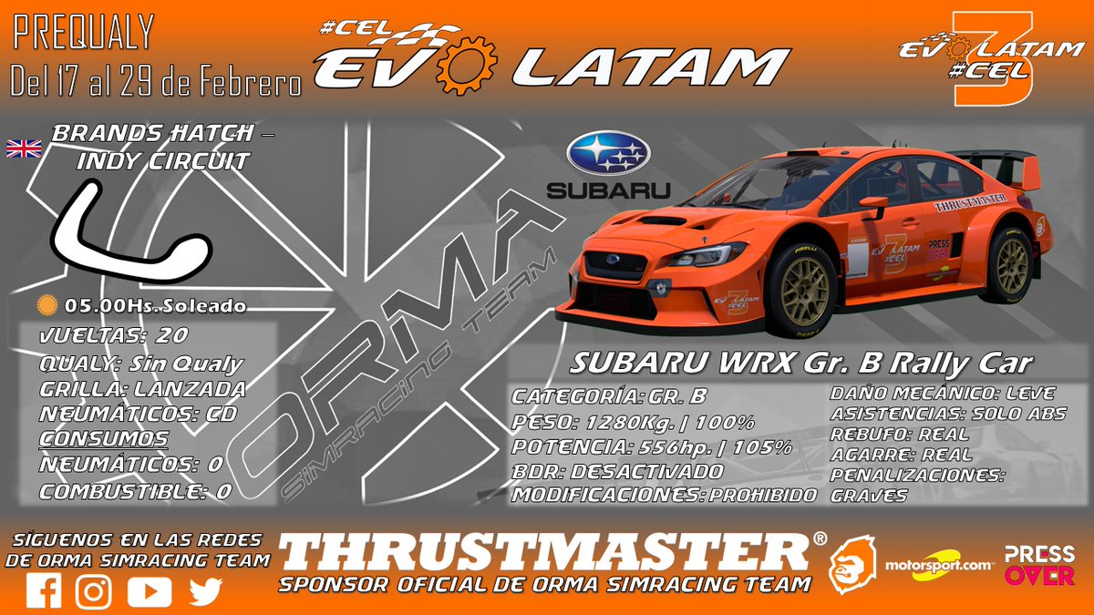 ORMAsimracing's tweet photo. la PREQ para el #CEL3 ya esta aqui. Analicen, disfrtuen, practiquen y a COOOOOORRRRREEEEERRRRR se dijo!!!!
.
.
@TMThrustmaster @Motorsport_LAT @PressOverNews https://t.co/bdsn5fipka