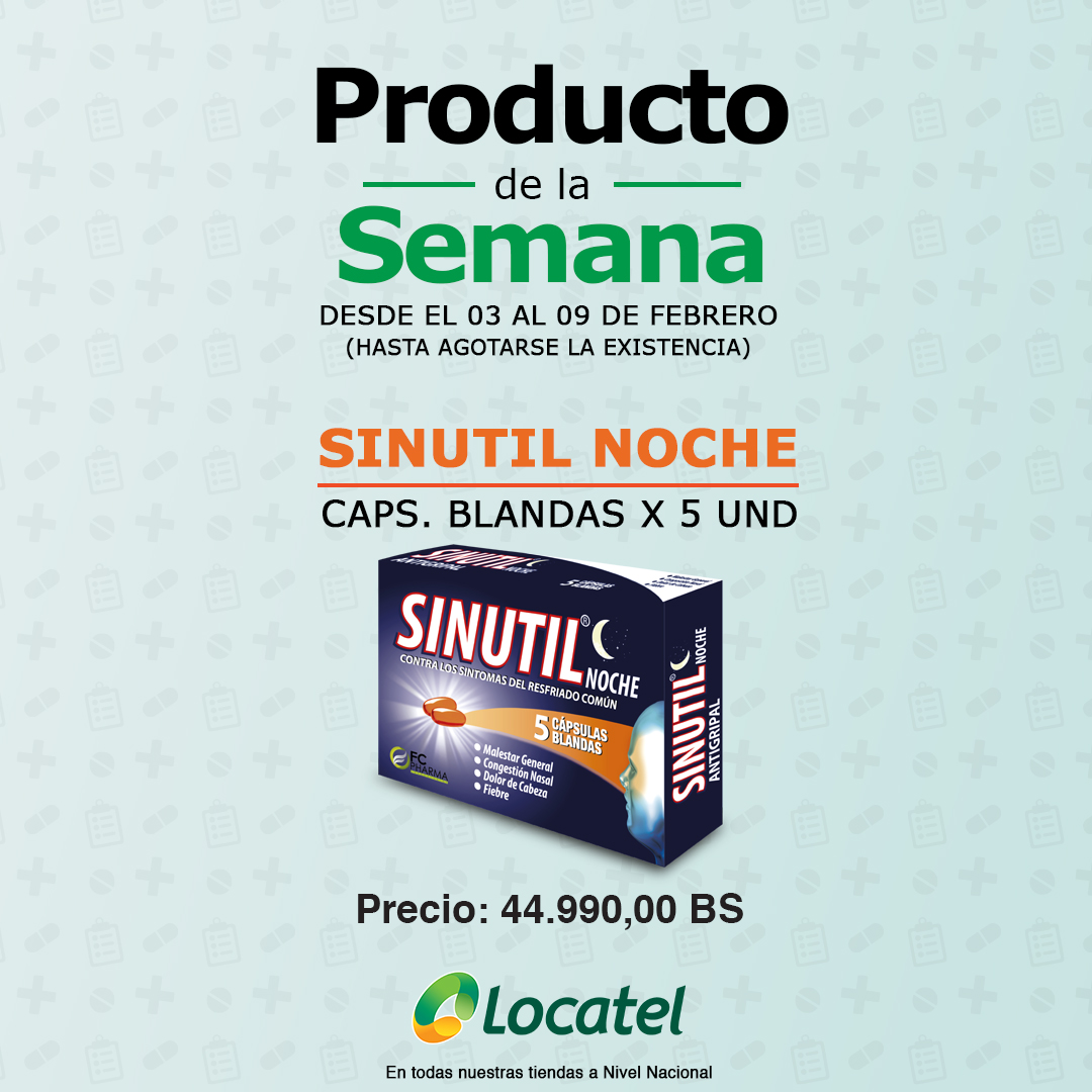 LocatelVzla's tweet photo. ¡Feliz inicio de semana!🙌💚

Informamos nuestro #ProductoDeLaSemana, #Sinutil, el cual tiene un precio especial durante este 03 al 09 de febrero o hasta agotarse su existencia en las tiendas.

#Locatel #Salud #Medicamentos https://t.co/lrEWBjcuIP