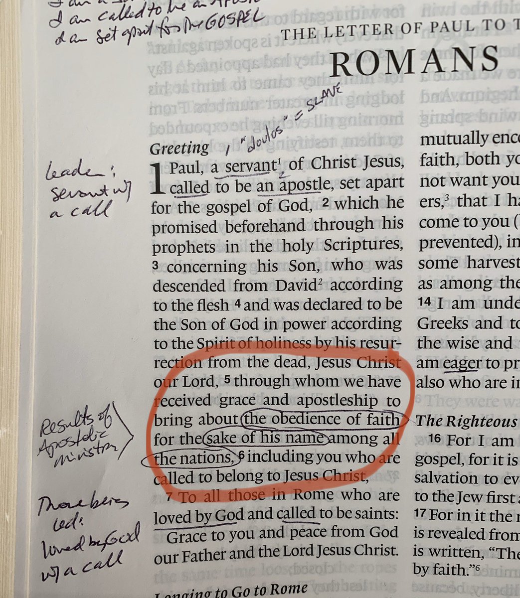 smurrell's tweet photo. The goal and result of #ApostolicLeadership:

OBEDIENCE OF FAITH 
not obsession with numbers

FOR THE SAKE OF HIS NAME 
not for the sake of my ministry

AMONG ALL NATIONS
not for my local community only

Romans 1:5 https://t.co/pZVXEq4goe