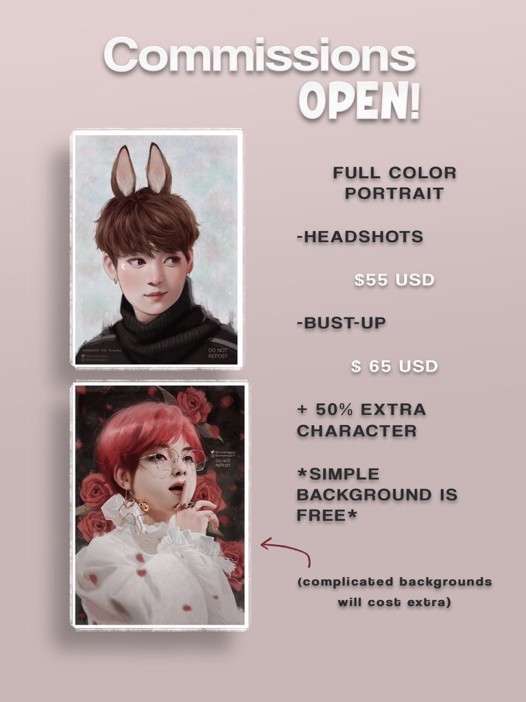 [RT PLEASE ?] 

✨Commissions open! ✨ I'm trying to keep working while I'm at school so I decided to open them for a while. If you're interested please DM me ☺️

3 slots available for full color comms and 3 for sketch comms!! 
