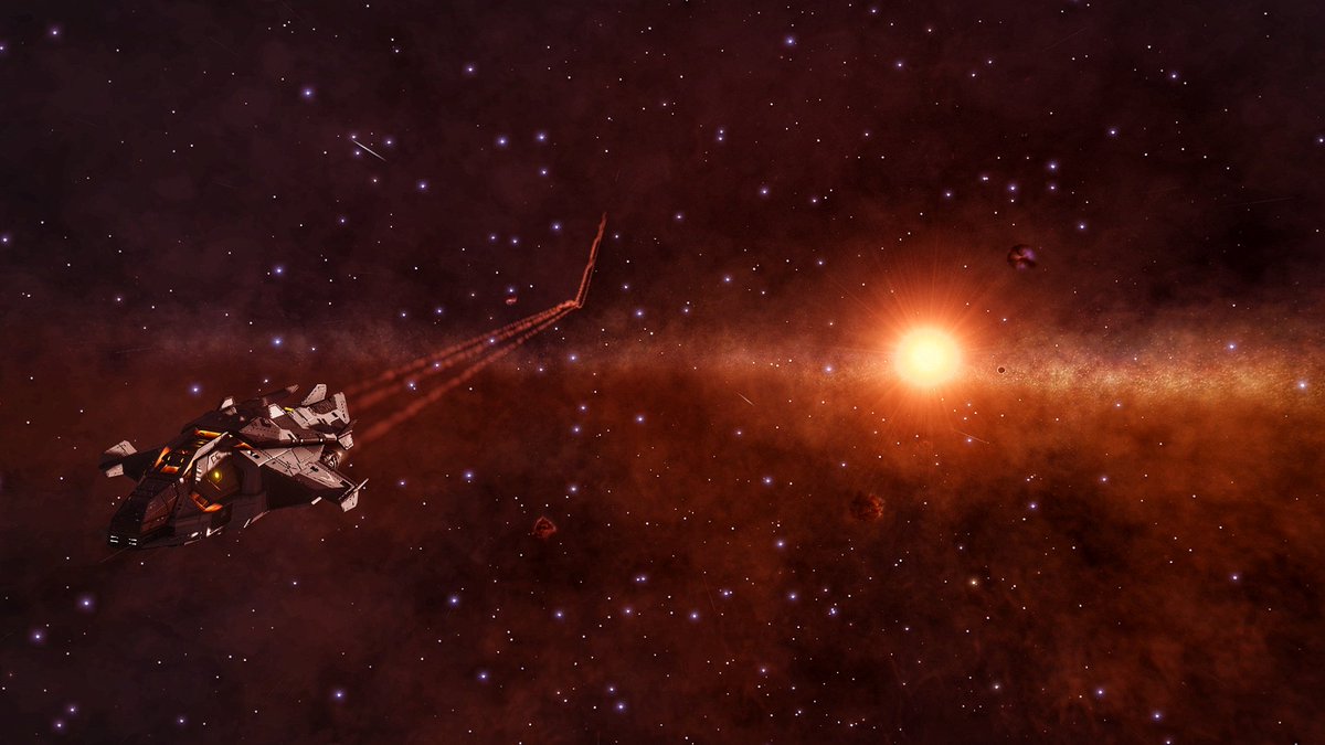 sven_mke's tweet photo. #DW2-27
Since my last post, the Midgard crashed on a high G world. After nine lonely months of repairs, i'am back in #deepspace #exploration.
The #Distantworlds #expedition is over and I haven't seen my family over a year.
So The Midgard is on her way back home.
#EliteDangerous https://t.co/laaebObaEh