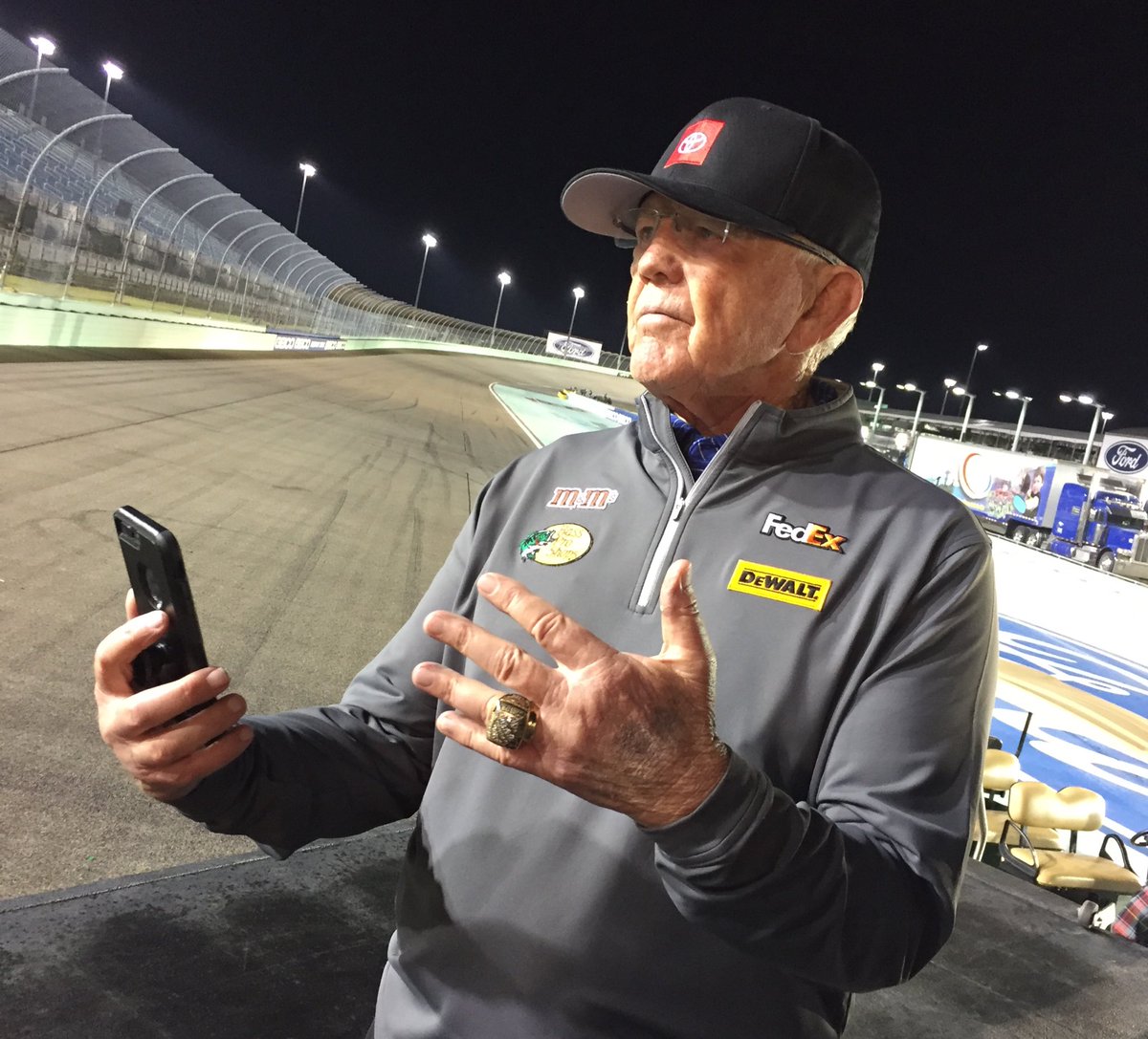 The only conversation I’ve ever had with Coach Joe Gibbs was brief. It was after this year’s finale.

“Congrats on the title, Coach. Do you do selfie videos?”

“Absolutely,” he said.

He then went on to tell a story that nearly brought me to tears. 

Congrats, Coach. #NASCARHOFer