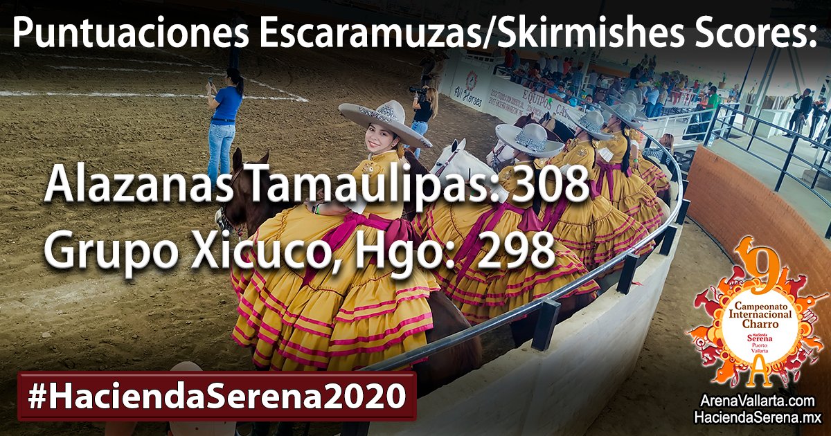Puntuaciones Escaramuzas/Skirmish Scores

Ver TABLA ACTUAL 👉🏻 bit.ly/HaciendaSerena…
See SCORES TABLE 👉🏻 bit.ly/HaciendaSerena…
 
#ArenaVallarta2020 #HaciendaSerena2020 #ArenaVallarta #PuertoVallarta #Charrería #Charros #Escaramuzas #Skirmishes #DancingHorses
