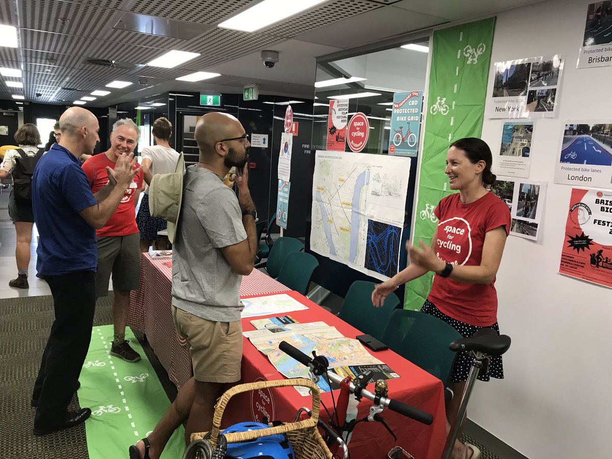 space4cyclingbn's tweet image. We are set up and trading at the Reimagine Brisbane Policy Conference and Ideas Fiesta. We are promoting the CBD Protected Bike Grid and other bike friendly ideas for Brisbane. #MinimumGrid