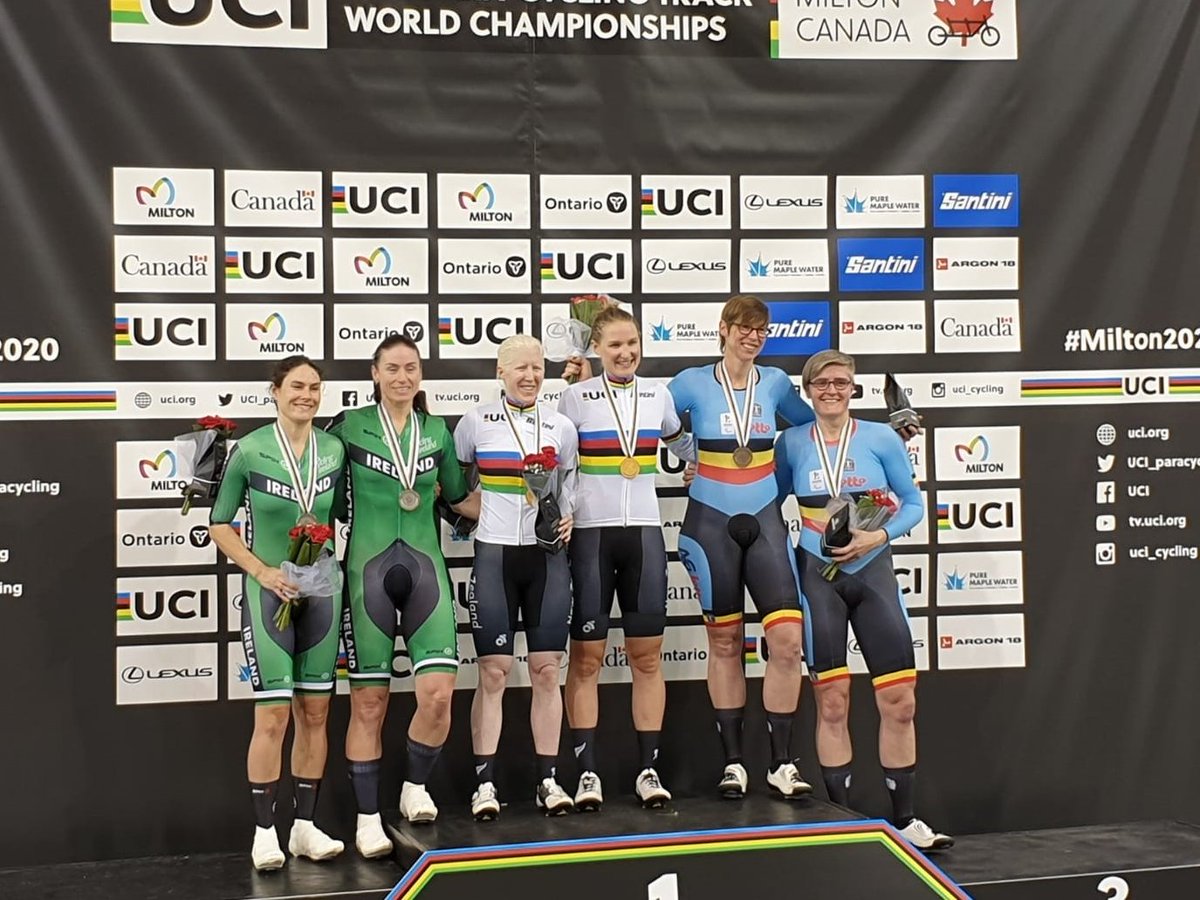 CyclingIreland's tweet photo. .@KatieGDunlevy &amp; @evemccrystal win Silver at Para-cycling Track World Championships.

Dunleavy and McCrystal rode 3:27.358 to break their own National Record. Congratulations on yet another World Championship medal 🥈

https://t.co/3y0ZXw6wLV

#TeamIreland #CyclingIreland https://t.co/TV7GHd0THL