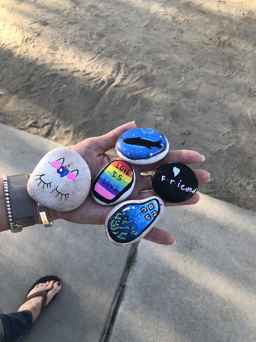 Love these rocks my garden club painted today. <a href="/Nichols_Navig/">Nichols Navigators</a> <a href="/RobertFOUSD/">Robert Flaherty</a> <a href="/TheLeaderinMe/">The Leader in Me</a>