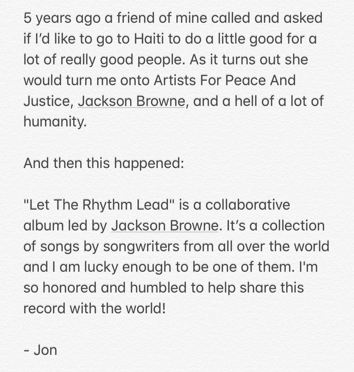 headandtheheart's tweet photo. Artists for Peace And Justice #LetTheRhythmLead is available everywhere now:
https://t.co/u5pBlJN7NJ https://t.co/cOQM1Mzefc