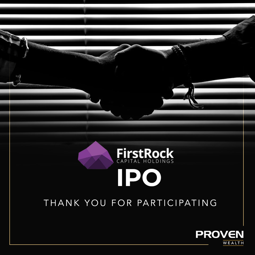 weareproven's tweet photo. Thank you for participating in First Rock Captial Holdings IPO, with PROVEN Wealth as your preferred broker.

#WealthMadeEasier
#PROVENWealth
#Investment
#WealthManagement
#JSE https://t.co/iRWnLnCCFr