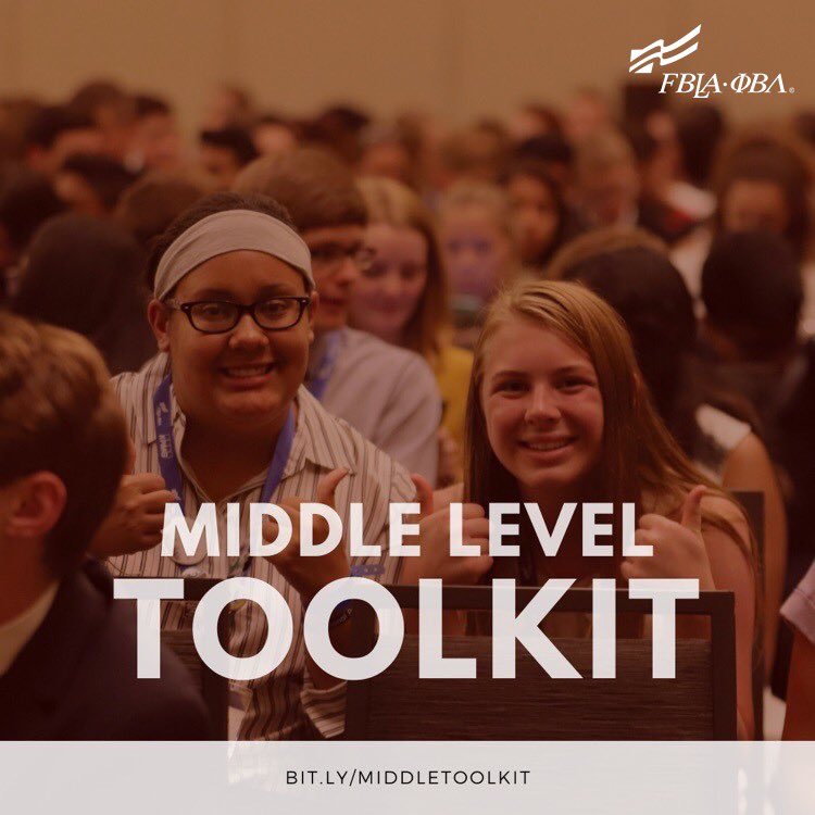 FBLA_National's tweet photo. The FBLA National Officer Team is excited to release the New Chapter Toolkit and Middle Level Toolkit! These new resources contain comprehensive information to help all chapters succeed! To check them out, visit https://t.co/VqXorv1ROJ and https://t.co/FBOmxGjkzc. https://t.co/ElHajYU9Bk