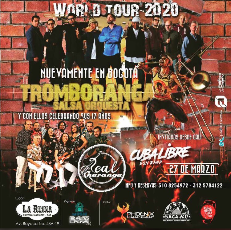 LaSALSOTEKA's tweet photo. Pilándote recomendado para Marzo con Cubalibre @realcharanga de mi amigo @lepirito y @Tromboranga de @ArteagaJoaquin en Bogota con todos sus éxitos https://t.co/PTyGh2ZM8M