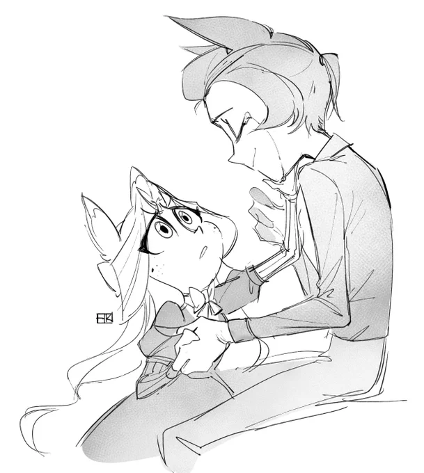 sad sketches ?
#HazbinHotelOC #HHOC 
#EdwardGreystone #LilyGreystone 