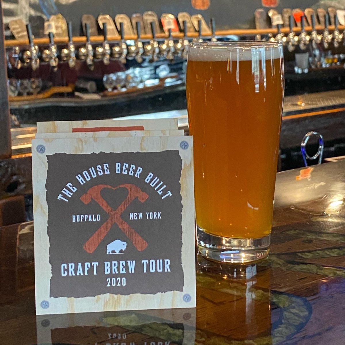 HabitatBuffalo's tweet photo. Come for the beer, stay for the food. 🍕 Or come for the food stay for the beer. 🍺 Either way - it’s all good at @SteelboundEVL. 
#thehousebeerbuilt #craftbrewtourcard https://t.co/4aAU9iCYVg