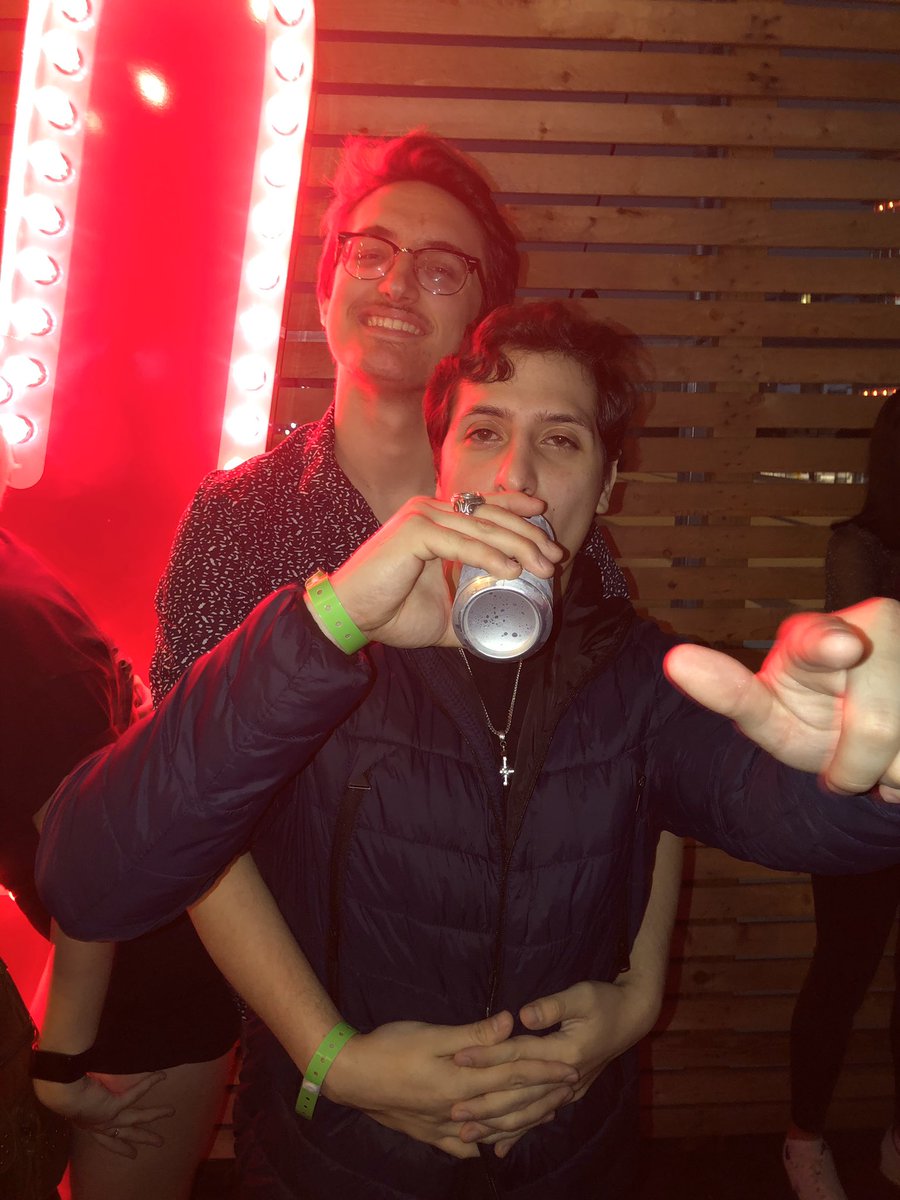 Alexxvm97's tweet photo. I woke up hungover today and noticed in my camera roll that I incidentally took a prom pic while drunk with one of my boys at rooftop last night @extracredithtx @keaton_dy https://t.co/zZPbo2GHTm