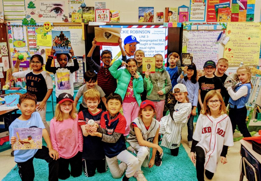 jenmagee1's tweet photo. What a fun day!! THANK YOU @MrsMazul for the awesome shirts & @KateLightstone for all the fun and inspiration celebrating #JackieRobinson on his birthday. We had a BALL!!😆⚾🧢 Thank you #42 for your drive, grace, and inspiration! I love my team!🥰 #sharonstrong #strengthinumbers https://t.co/qjgS7Rp2Or