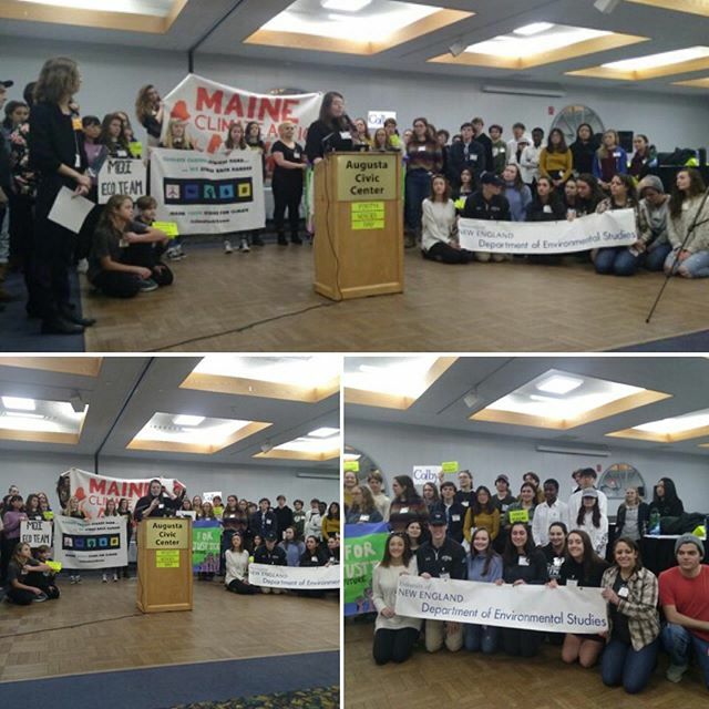 Students from the Department of Environmental Studies joined other student activists for a press conference demanding stronger action from Maine’s Climate Council. #carbonemissions #2030