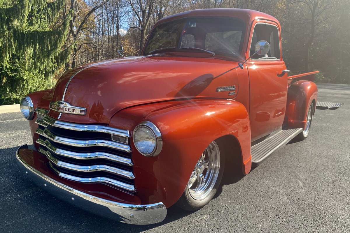 Bringatrailer's tweet photo. Now live at BaT Auctions: Modified 1949 Chevrolet 3100 Pickup https://t.co/0VmrdDAUvX https://t.co/lsGoiwns53