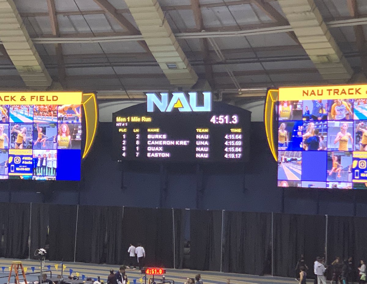 jenniburks's tweet photo. Super proud of Cade Burks on his win and new PR in the โDomeโ Mile!!!
#NAUStrong #JackSnaps https://t.co/6EGfxgxuyC