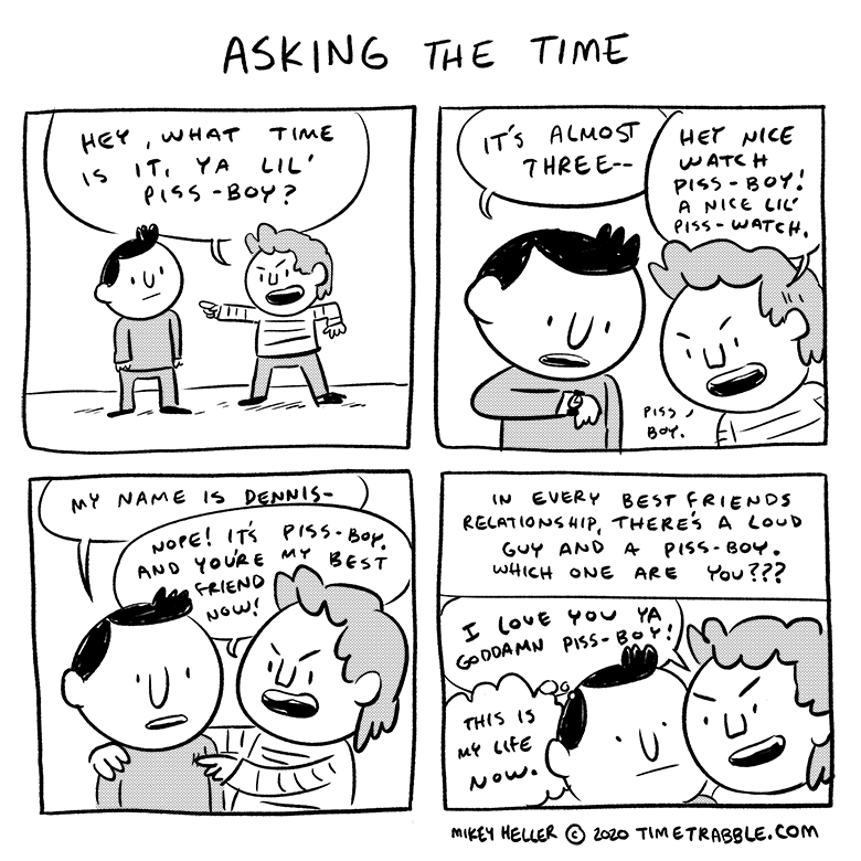i drew a comic about asking the time 