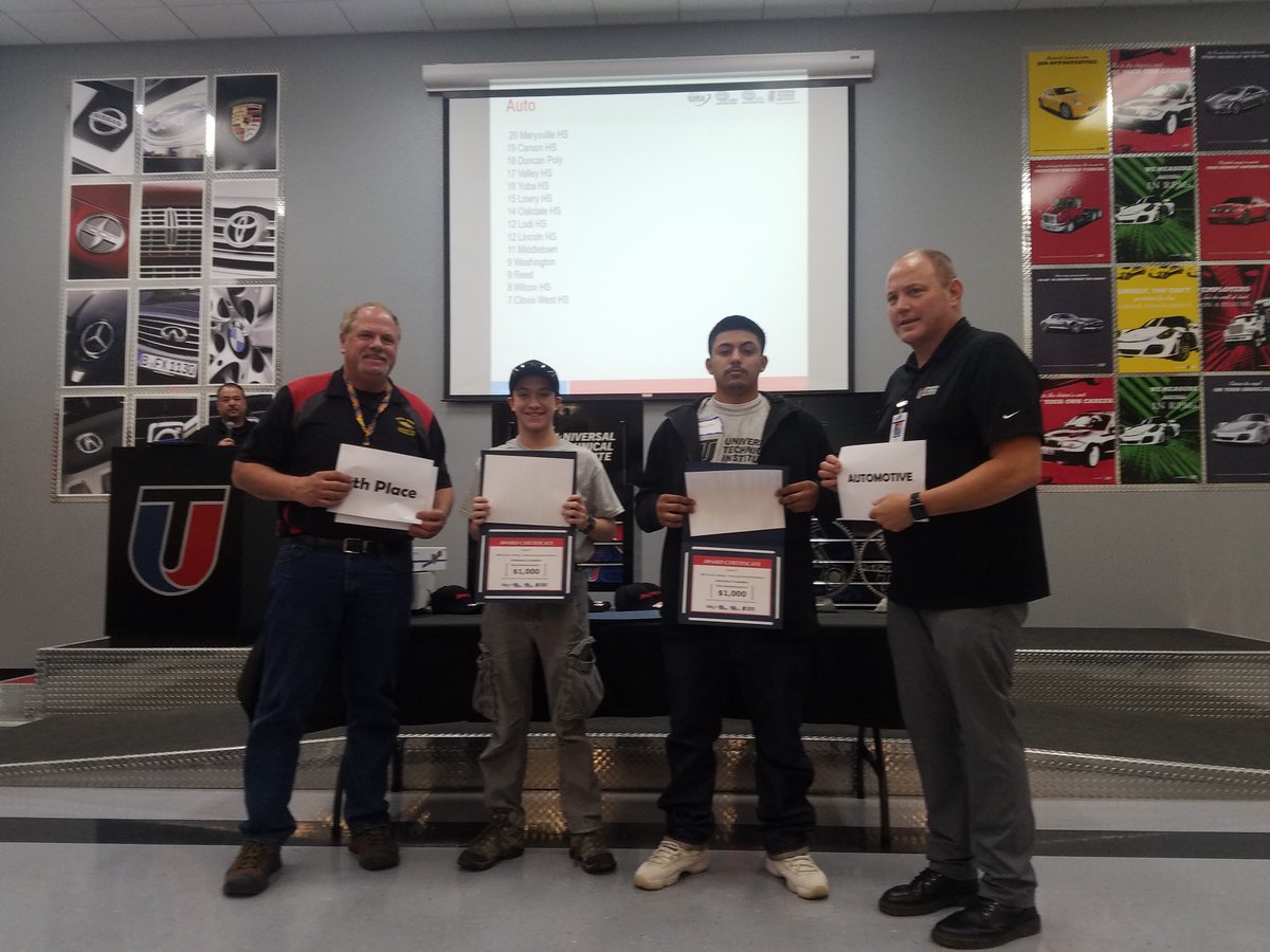 Big shout out to CW students, Kaziee Lopez and Joseph Balough for earning $1000 scholarships at the UTI Top Tech Challenge. Congrats to these young men and instructor, Mr. Miller.