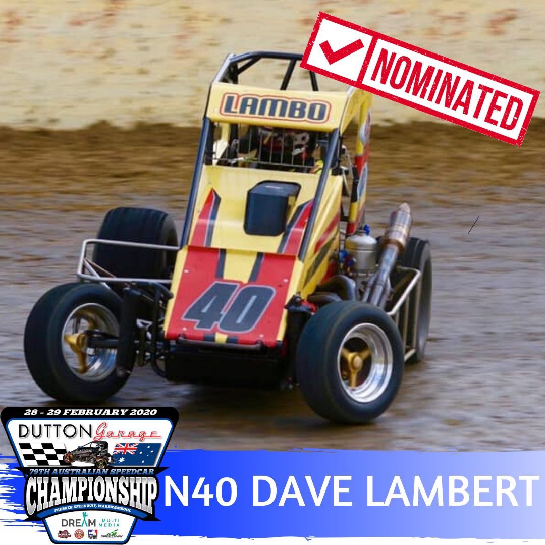 Nominations are now flowing in with Dave Lambert from Albion Park, NSW locked in! 

📍 Premier Speedway, Warrnambool 28th &amp; 29th February 2020.
Nominations Now Open - speedcarsaustralia.com/nominate