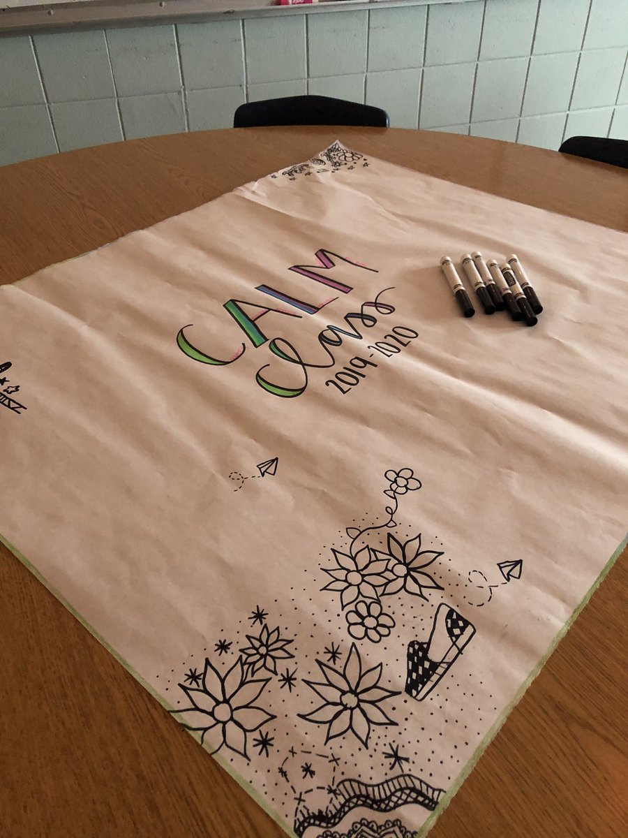 abiselliott's tweet photo. Having my stress management group add to this throughout our semester together to hang in my future counseling office ❤️
#calmclass #zendoodling https://t.co/eECXCKAUPU