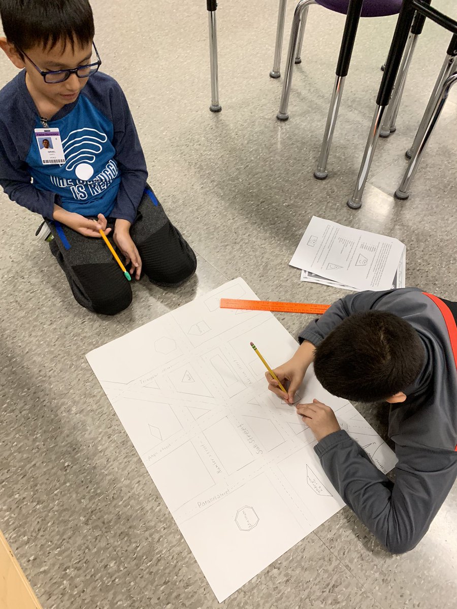 C_Grazioli's tweet photo. 4th graders at Frazier working on their geometric town project.  Their rough drafts look amazing. #PISDmathchat #Frazier https://t.co/xNzTndkaUt