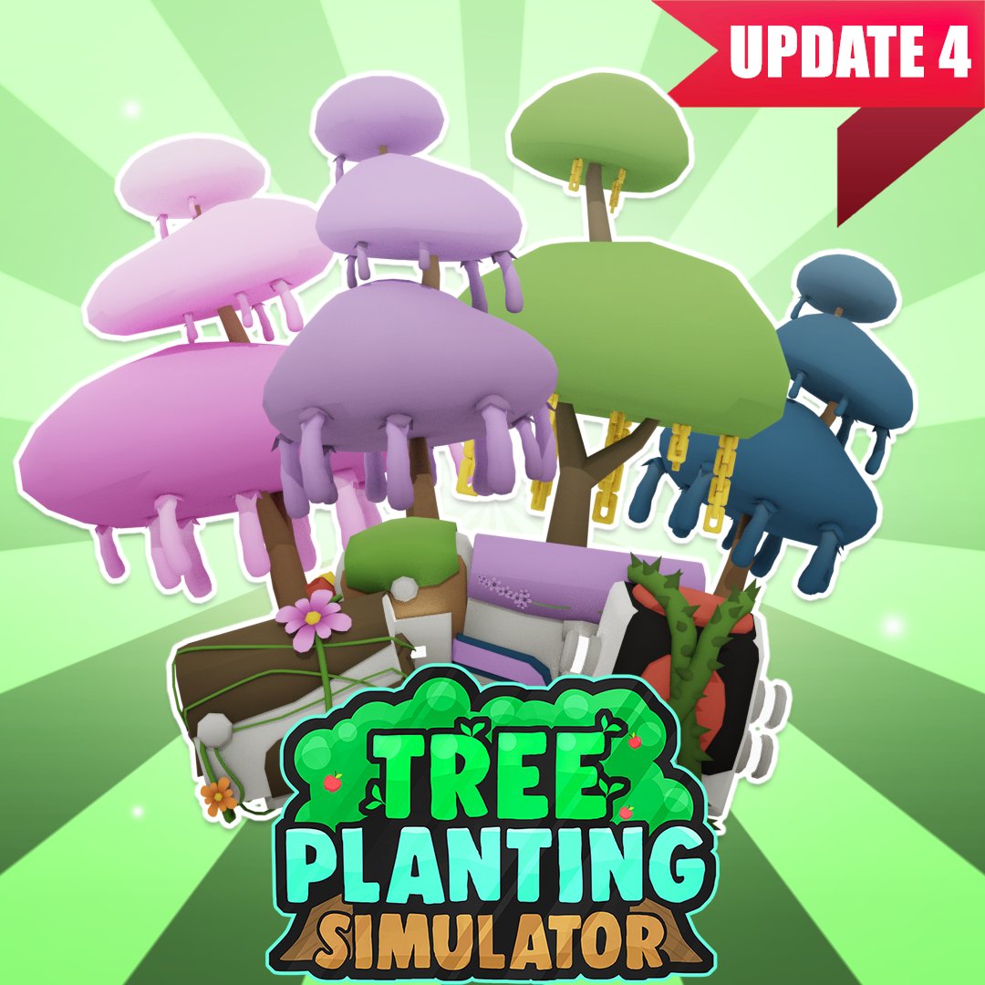 Terabrite Games On Twitter Tree Planting Simulator Update 4 Has Arrived 4 New Trees 4 New Bags Map Back To Grass Another Update Coming Next Week Play - tree planting simulator codes roblox