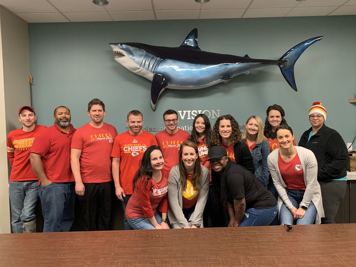 HBiologics's tweet photo. Today we celebrated Red Friday here at Heritage! We're excited to see our city represented this Sunday at the Super Bowl!  #SuperBowlLIV #ChiefsKingdom https://t.co/BrjGv9tuH0