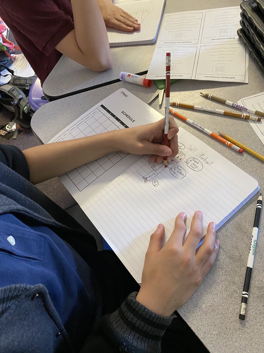 We started our social &amp; emotional learning journal today with self portraits that portray our attributes and values!  These <a href="/GSA5thGrGators/">GSA5thGradeGators</a> need to be ready for middle school next year in ALL areas! #ThingsNotTested