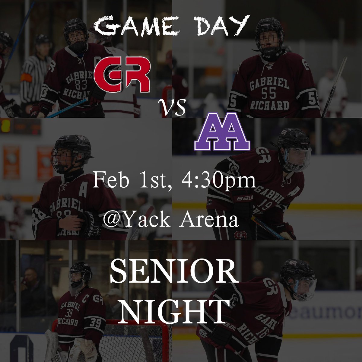 GRPioneersHcky's tweet photo. GAME DAY @ Yack Arena 😈 Senior Night, Be there‼️ https://t.co/b95XkloVza