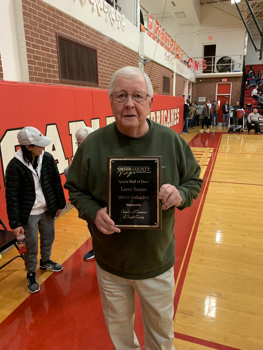 MSHSHurricanes's tweet photo. Congratulations to the newest member of the Smyth County Sports Hall of Fame, Marion’s own Larry Sayers!  State Champion Golf Coach, Legendary Basketball Coach and Hurricane for Life! https://t.co/46YtS7Q5Su