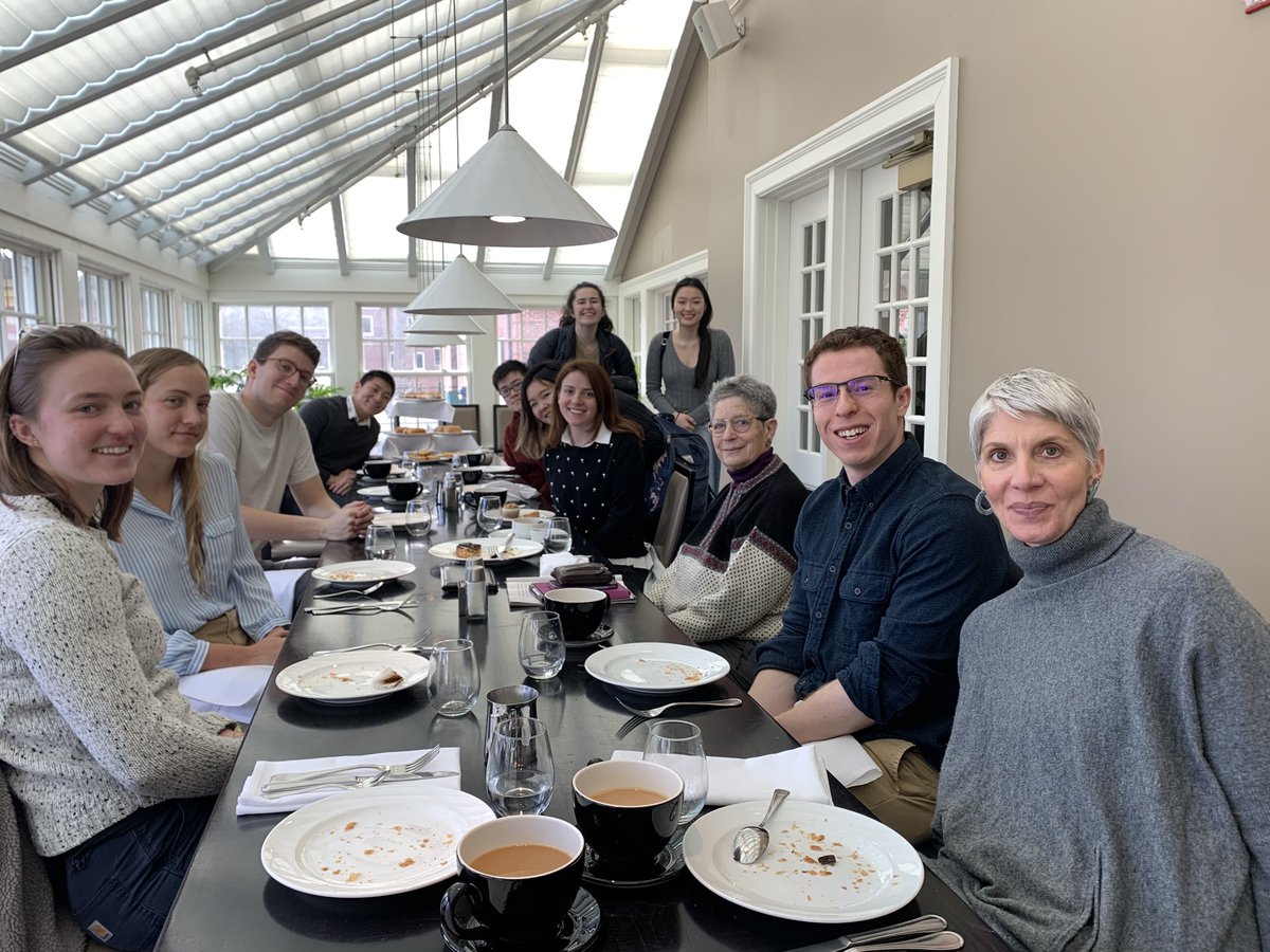 DrJ_HumanInStem's tweet photo. Our #BeingHumaninSTEM class had the honor of breakfasting with Anne @Fausto_Sterling discussing her @AmherstCollege seminar, the “Women and Minorities in Science” course she pioneered @BrownUniversity in 1985, and much more. Lucky us! https://t.co/gL3gywjJ7j