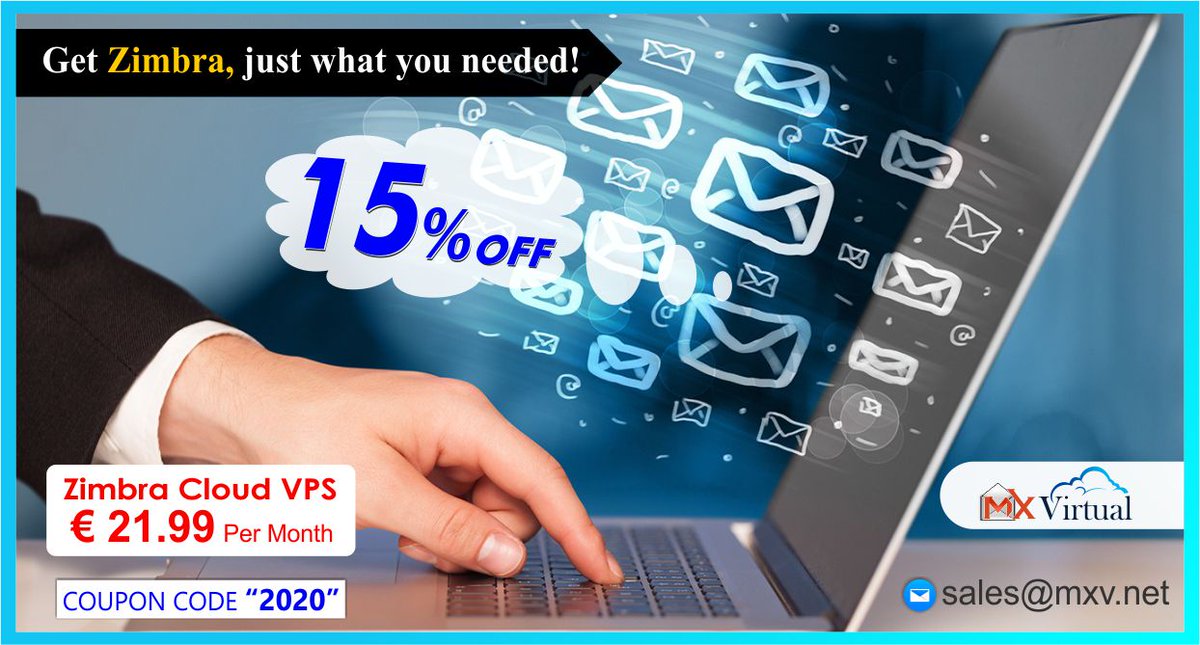 #MXVirtual's
✅mxv.net Now get 15% Off on your first billing 
and 15% life time off for Dedicated servers
#iRedmaildedicatedserver #iRedmail #zimbradedicatedserver #zimbra #managedzimbravps