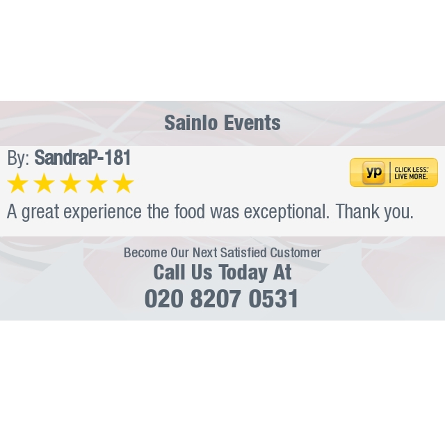 5 Star: SandraP-181 "A great experience the food was exceptional. Thank you." bit.ly/2lYJDD2