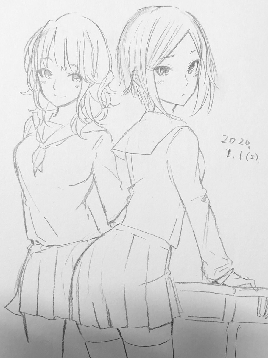 アナログ落書き。オリキャラさん?ちょっと何が描きたいか迷走気味。 