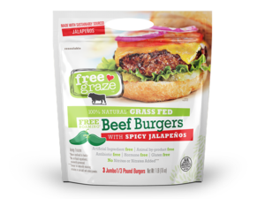 FreeGrazeFoods's tweet photo. The ingredient list on our popular #FreeGraze Spicy #Jalapeño burger is pretty short. We use 100% #grassfed beef and all-natural ingredients (with no artificial preservatives or additives). That's why it's one of the best burgers at your #grocery store. https://t.co/sEmmKjpzyS https://t.co/B6cJzNuTpf