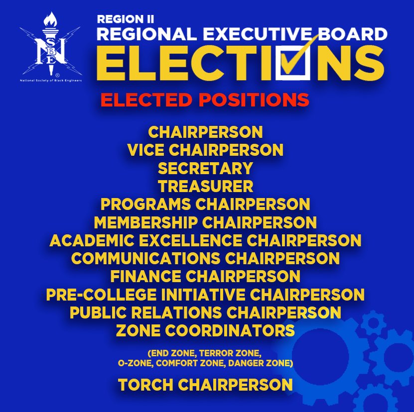 R2ComfortZone's tweet photo. 🚨 Attention Region II 🚨
Are you interested in serving the membership?!
Applications for the 2020-21 Regional Executive Board are now open! If you are interested in stepping up to lead the Model region, submit your Declaration Of Intent today! #NSBE #r2nsbe #modelregion https://t.co/TAIyS8esKW