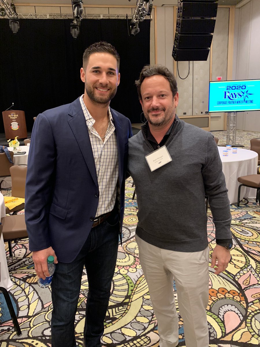 brettamtpa's tweet photo. Today was not a bad day. Got to sneak out of work and see @KKiermaier39 and Rays staff including @davewills34 at the annual @RaysBaseball @RaysPartners Sponsor lunch. Then won some @HorseSoldierUSA and a @Sweet_n_Lowe5 autographed bat. I never win stuff! https://t.co/hArF8TPuJM