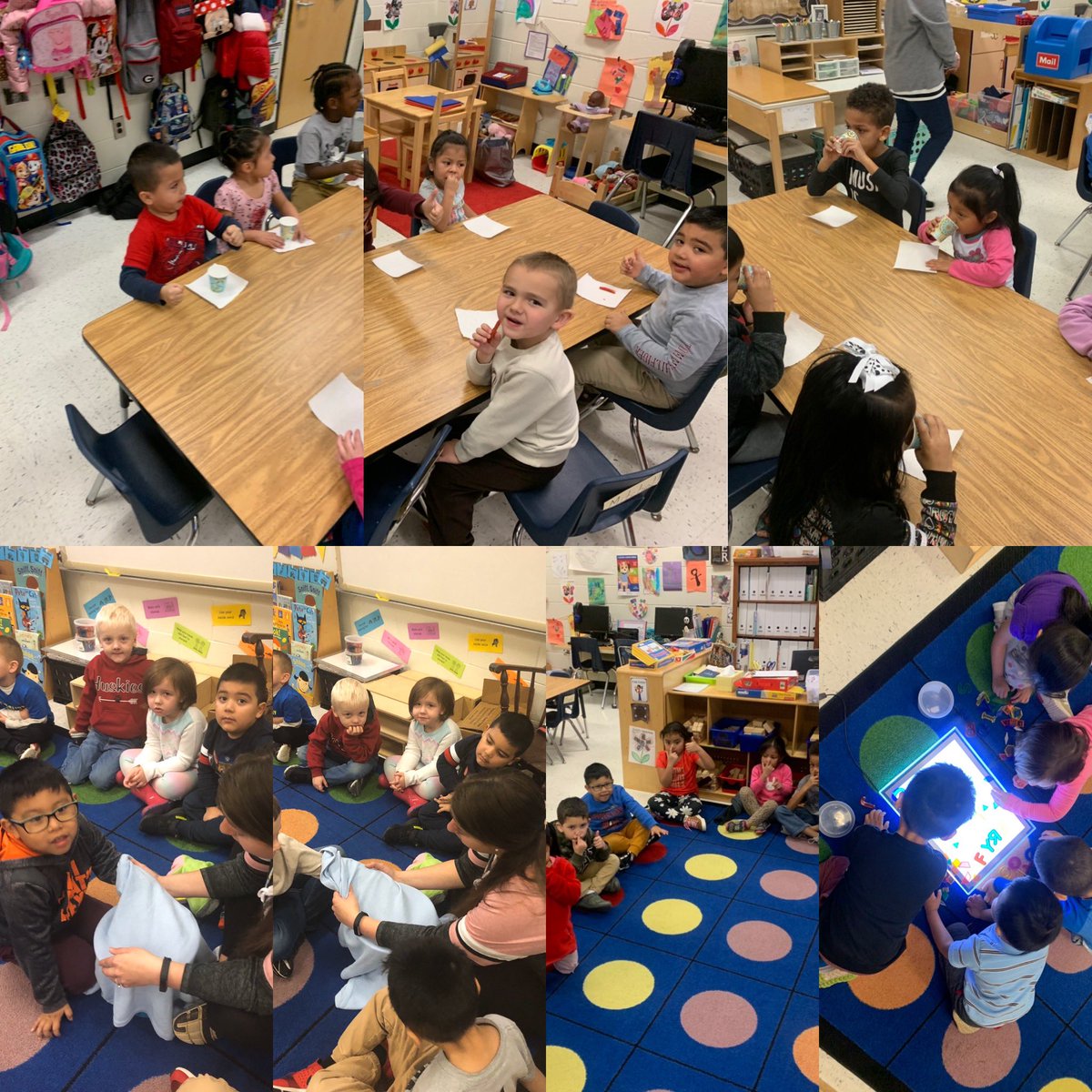 MrsWillisKinder's tweet photo. What a week! We loved learning all about our 5 senses this week! I spy, mystery scents, mystery touch &amp; feel, environmental sounds &amp; a taste test to see how each sense works was a blast. We visited the library and even had the best surprise reader (a former pk)! @Hasty_Huskies https://t.co/Uu6mRAemBH