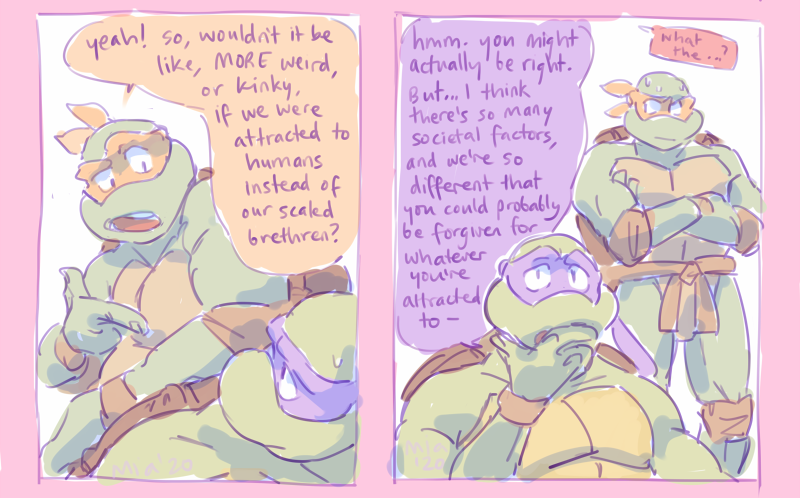 #tmnt mikey: i'm actually the most vanilla out of all of you 