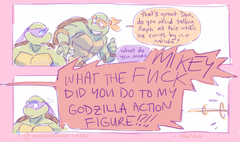 #tmnt mikey: i'm actually the most vanilla out of all of you 