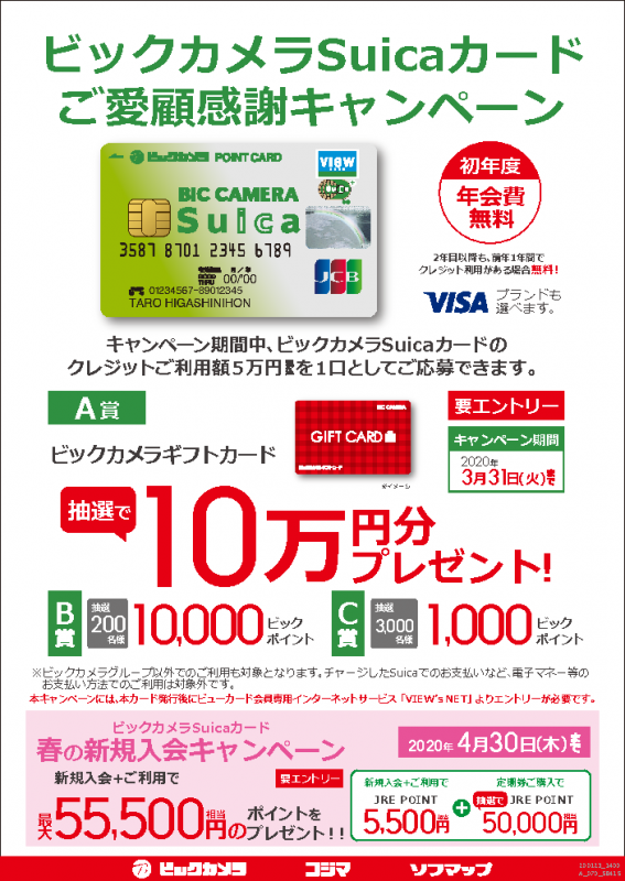 カード ビックカメラ キャンペーン suica